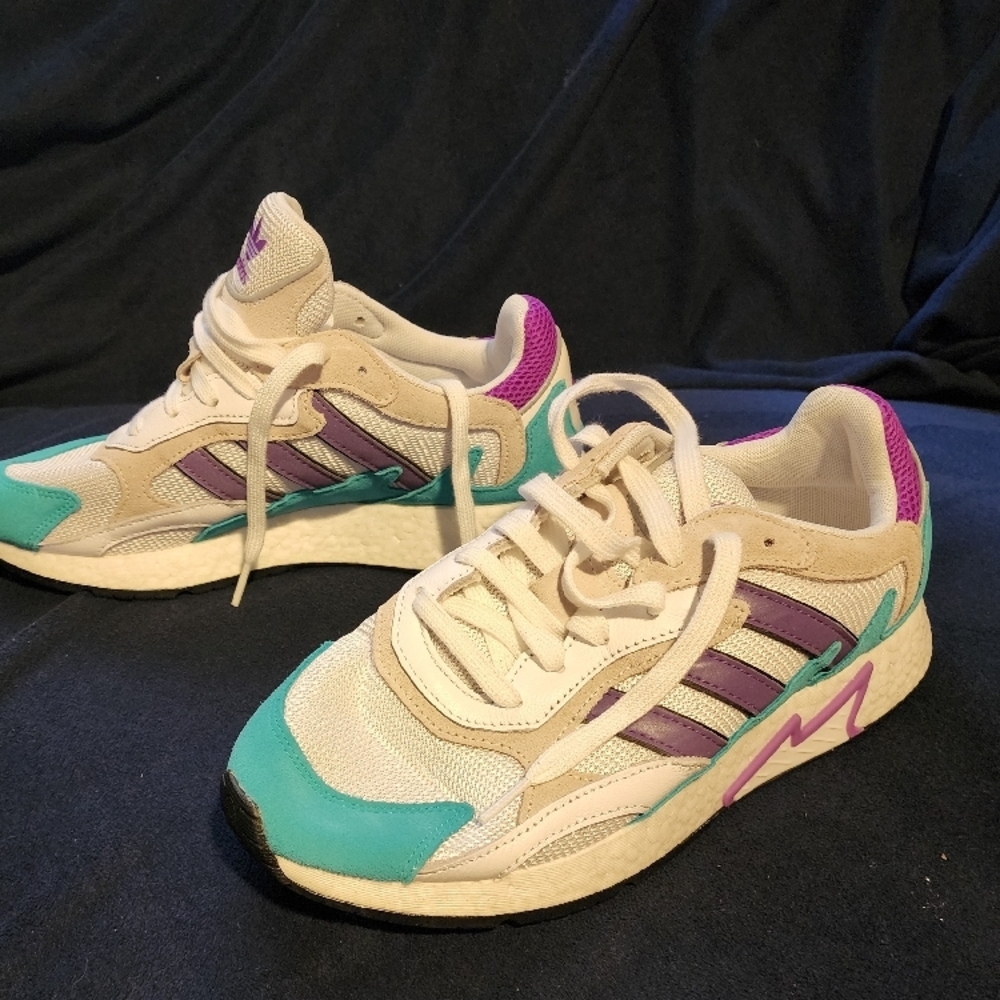 Adidas Men's Multicolor Sneakers Tresc 8.5 Purple White Aqua